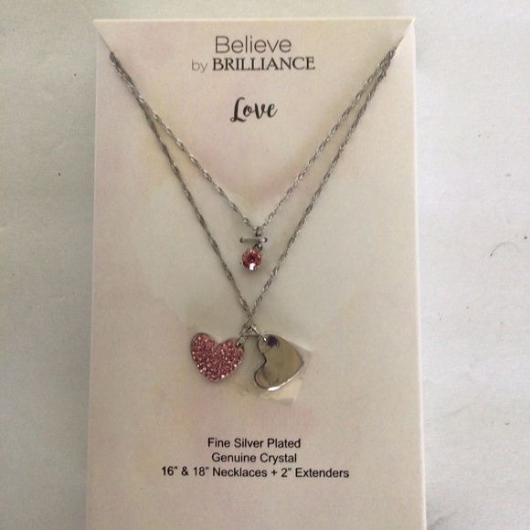 BELIEVE BY BRILLIANCE CRYSTAL HEART NECKLACE NWT - Picture 7 of 10